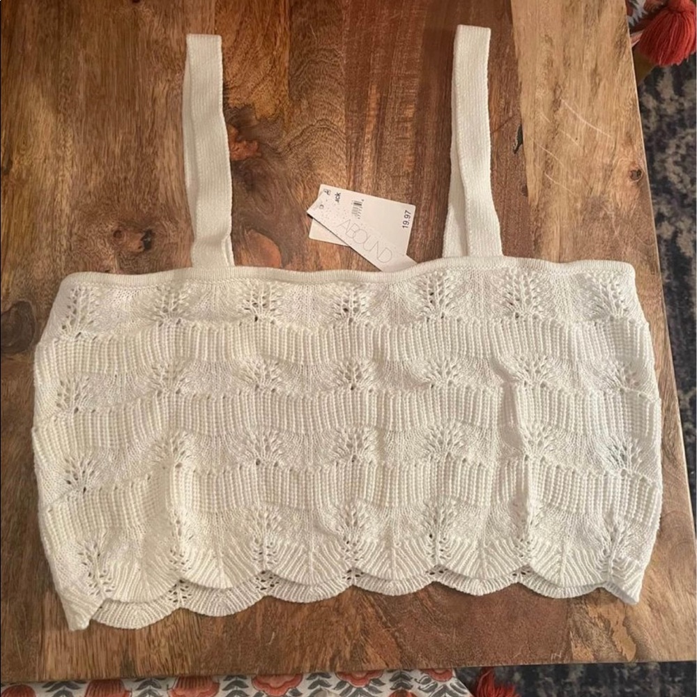 white crochet crop top